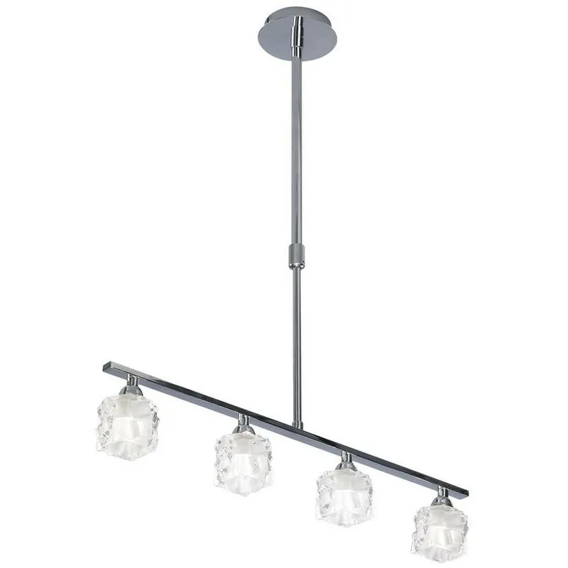 Diyas - Inspired Mantra - Ice - Sospensione a Soffitto 4 Luci G9 eco Bar, Cromo Lucido