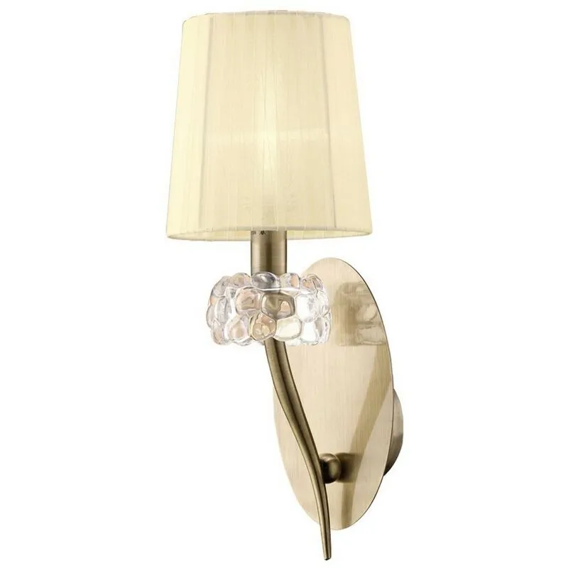 Inspired Mantra - Loewe - Applique Switched 1 Luce E14, Ottone Antico con Paralume Crema