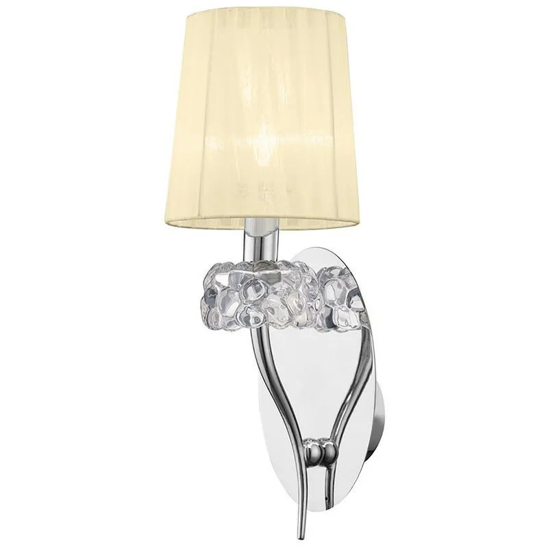 Inspired Mantra Loewe Lampada da parete Loewe Switched 1 luce E14, cromo lucido con paralume crema