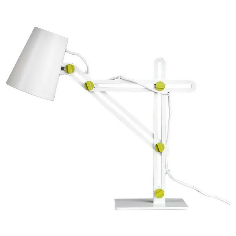 Inspired Mantra - Looker - Lampada Operativa da Tavolo 1 Luce E27, Bianco Opaco, Verde