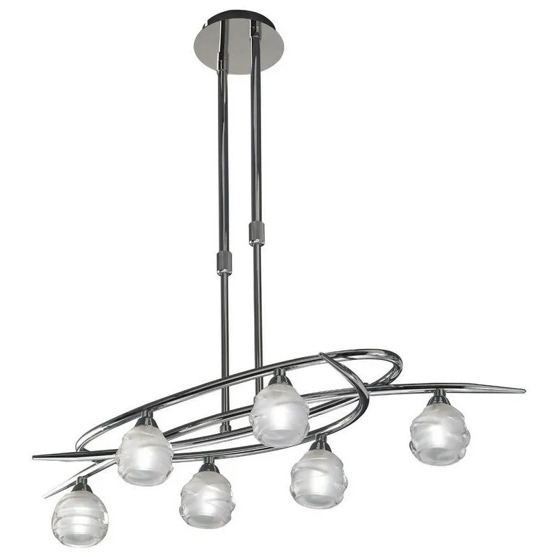 Inspired Mantra - Loop - Telescopica Semi Flush Convertibile 6 Luce G9 ECO, Cromo Lucido