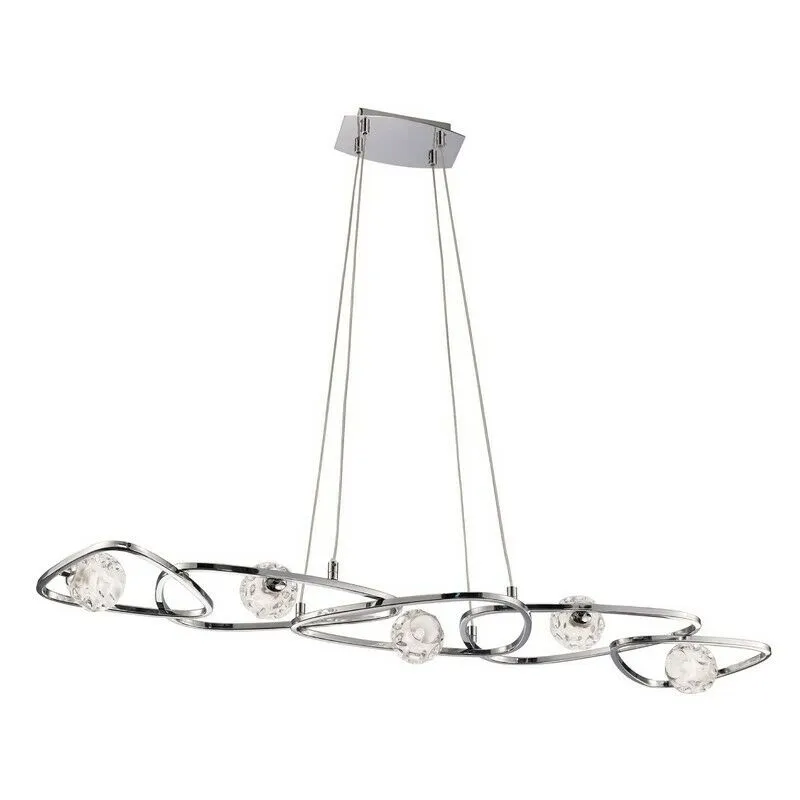 Diyas - Inspired Mantra - Lux - Sospensione a Soffitto a 5 Luci Linea G9, Cromo Lucido