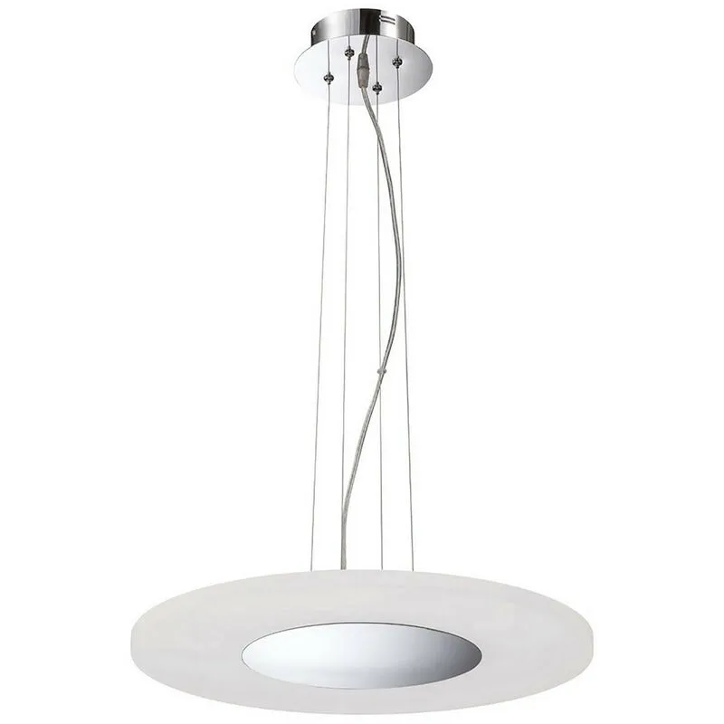 Inspired Mantra Notte Lampada a sospensione 28W LED rotonda 3000K, 1800lm, cromo lucido/acrilico satinato, 3 anni di garanzia