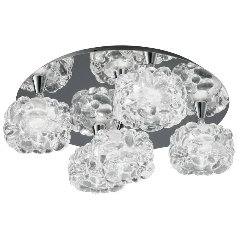 Diyas - Inspired Mantra - O2 - Plafoniera da incasso a soffitto 5 luci G9, cromo lucido