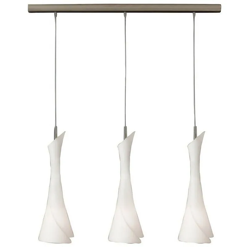 Diyas - Inspired Mantra - Zack - Sospensione a Soffitto 3 Luci Linea E27, Nichel Satinato