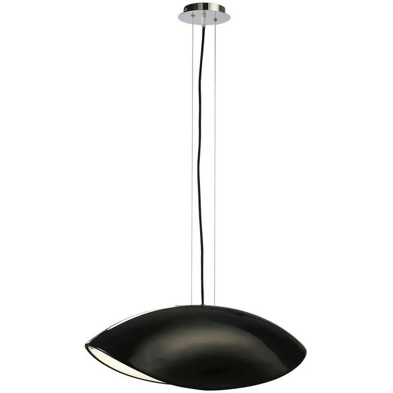 Diyas - Inspired Pasion Sospensione Rettangolare 4 Luci E27, Nero Lucido/Acrilico Bianco/Cromo Lucido, Lampade cfl incluse