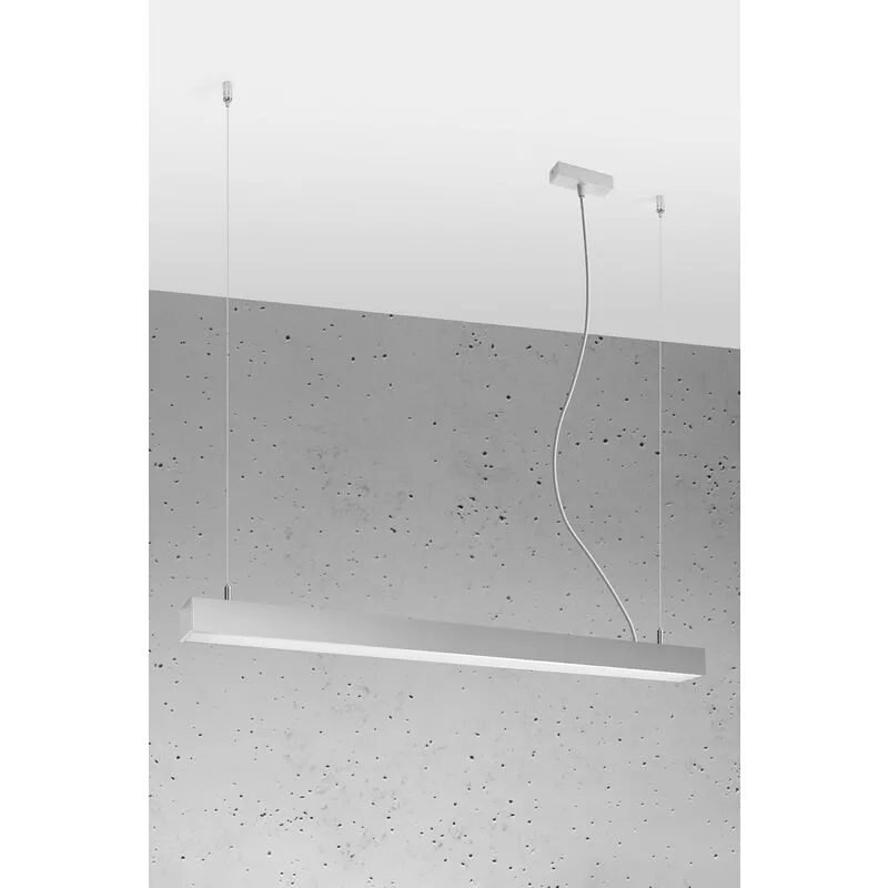 Sollux - Integrierte led 95cm Linear Straight Bar Pendelleuchte Grau 3000K Sospensione a barra lineare dritta a led 95 cm integrata grigio chiaro