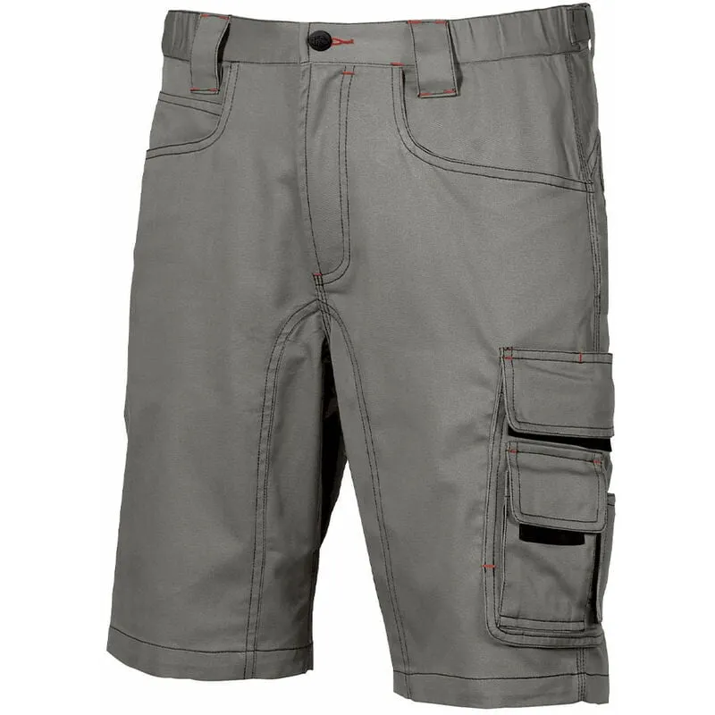 U-power - Upower party bermuda pantaloncino pantalone da lavoro multitasca resistente stone gray 44