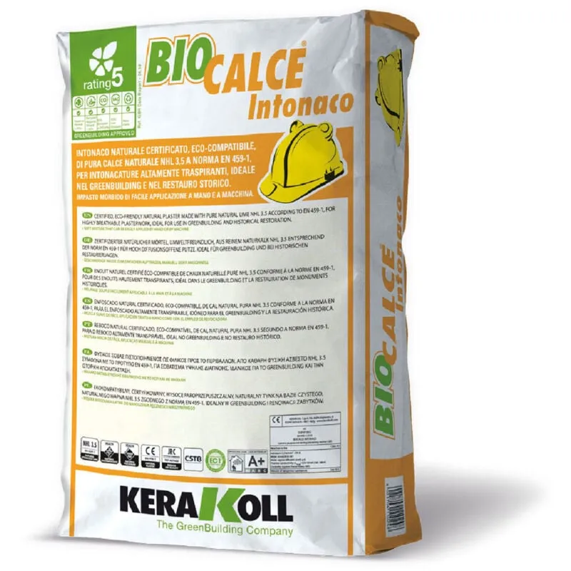 Biocalce intonaco naturale certificato di pura calce 25 kg - Kerakoll