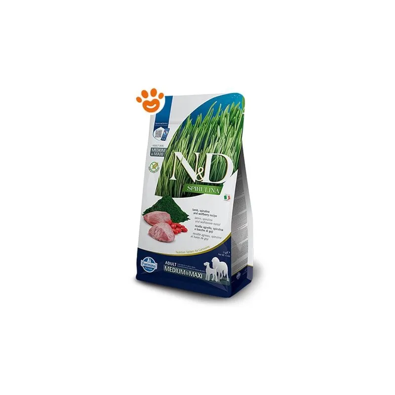  - Dog nd Spirulina Adult Medium/Maxi Agnello - Sacco da 7 kg