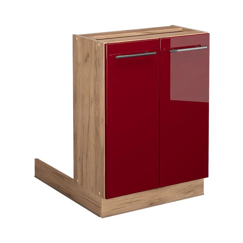 Isola cucina Fame-Line, Rosso bordeaux lucido, 60 cm senza piano di lavoro, 