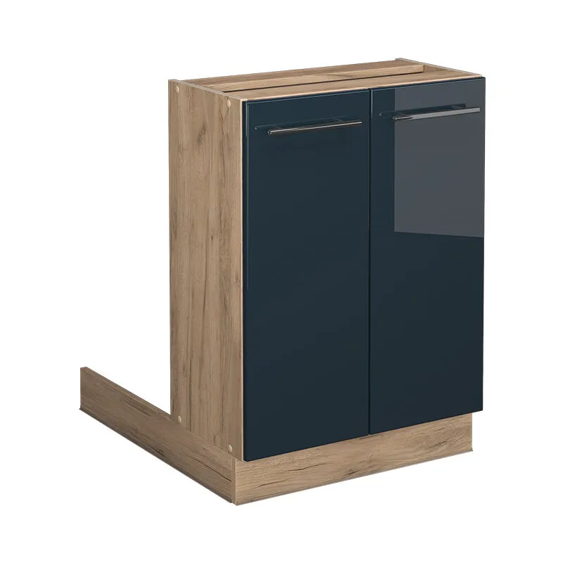 Isola cucina Fame-Line, Blu scuro lucido, 60 cm , PL Rovere, 