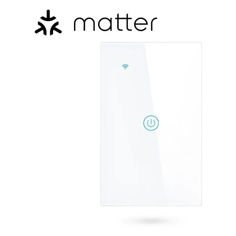 Tuya Interruttore per Luci Touch Bianco Smart Matter WiFi Serie NovaTech Dimensione: 1 Pulsante