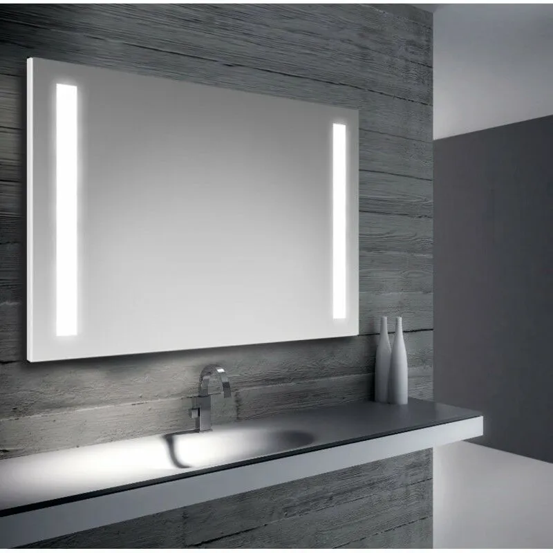 Specchio bagno retroilluminato a led con doppia strip 100x70 cm Specchio con luce