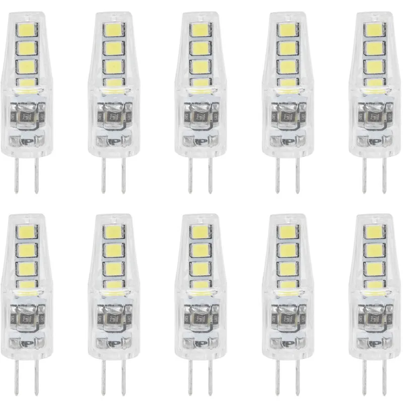 Jeffergarden - 10 pezzi G4 8LED luce 2835 chip lampada 2W 360 angolo pc lampadina per ufficio domestico 220Vluce bianca