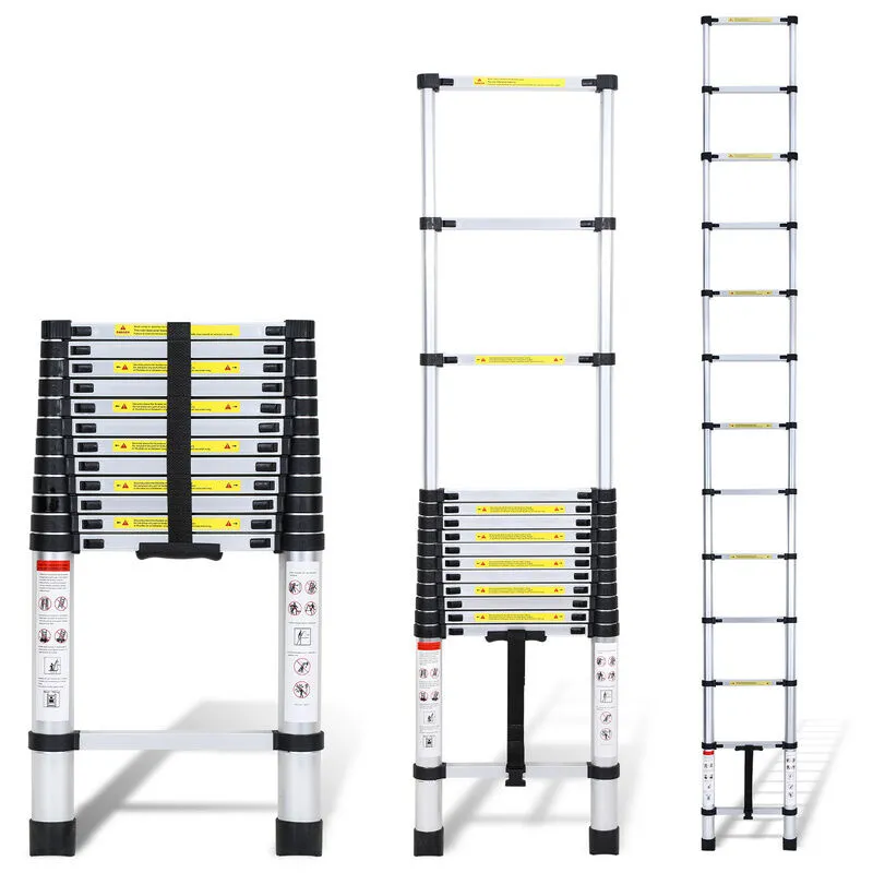 Jopassy - Scala telescopica fino a 150 kg Stabile scaletta multifunzione in alluminio 3,8 m