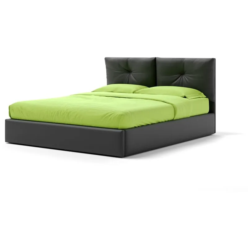 Cangu' - Letto Contenitore Made In Italy Cangù juno matrimoniale similpelle nero