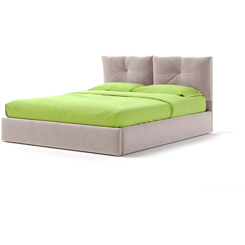 Letto Contenitore Made In Italy Cangù juno matrimoniale tessuto rosa