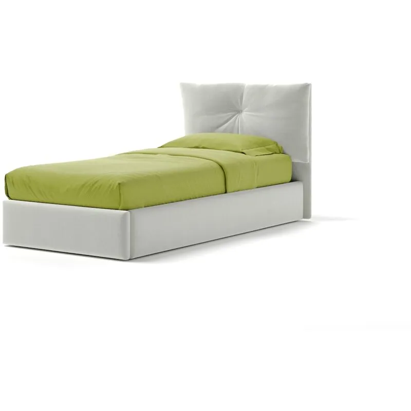 Letto Contenitore Made In Italy Cangù juno singolo tessuto bianco