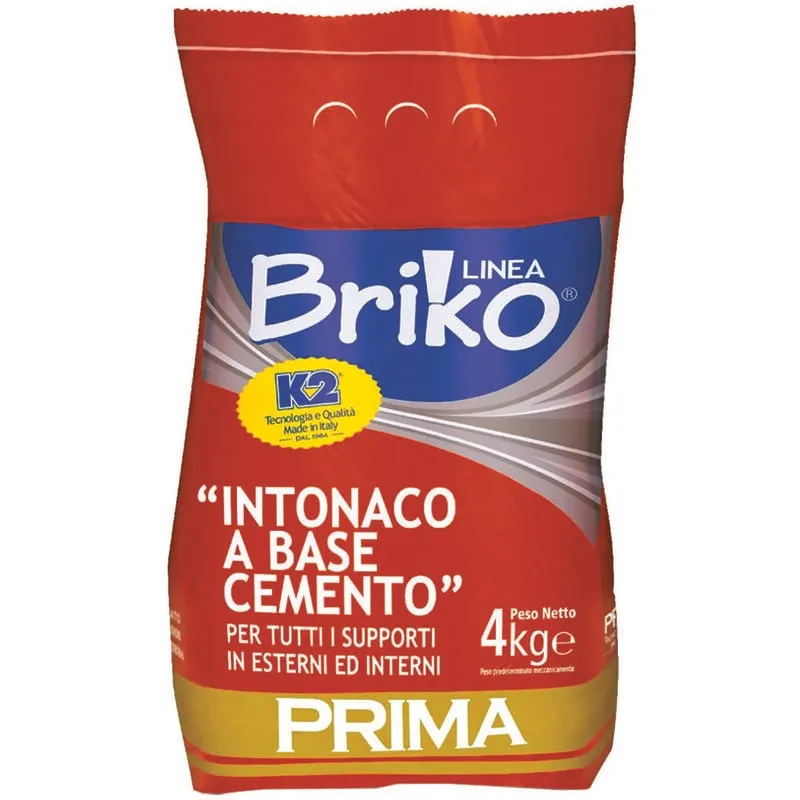 Linea briko intonaco pronto base cemento bianco in polvere - kg.4 in sacco - 