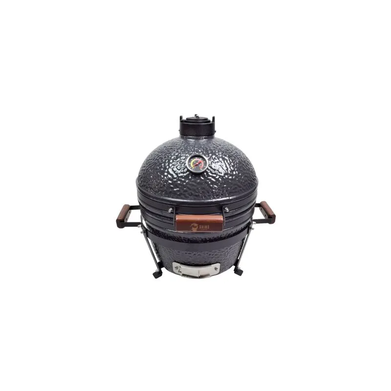 Zstyle - Kamado Grigio - Kamado s Griglia bbq barbecue giapponese in ceramica - griglia- affumicatore a fuoco lento con cupola in vetrocermica