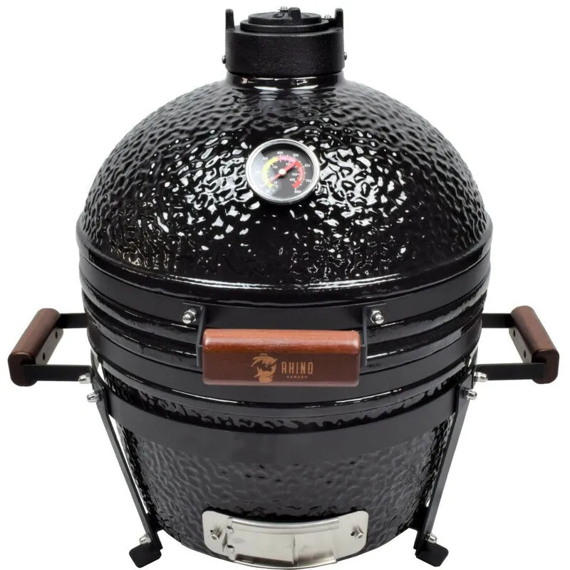 Zstyle - Kamado Nero - Kamado s Griglia bbq barbecue giapponese in ceramica - griglia- affumicatore a fuoco lento con cupola in vetrocermica