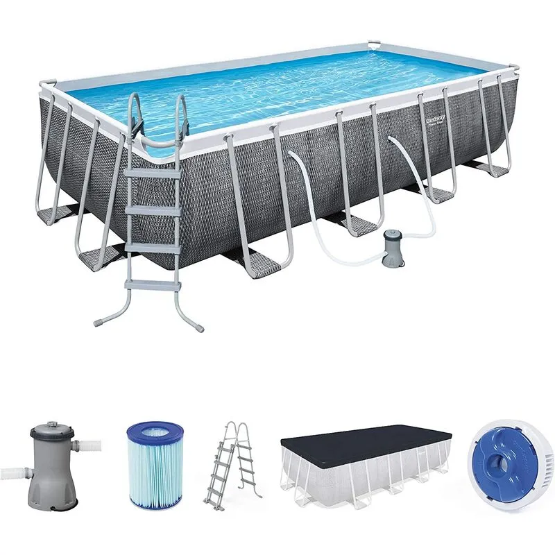 Salone Srl - Piscina Bestway 56996 Power Steel 4,88 mx 2,44 mx 1,22 m Rettangolare