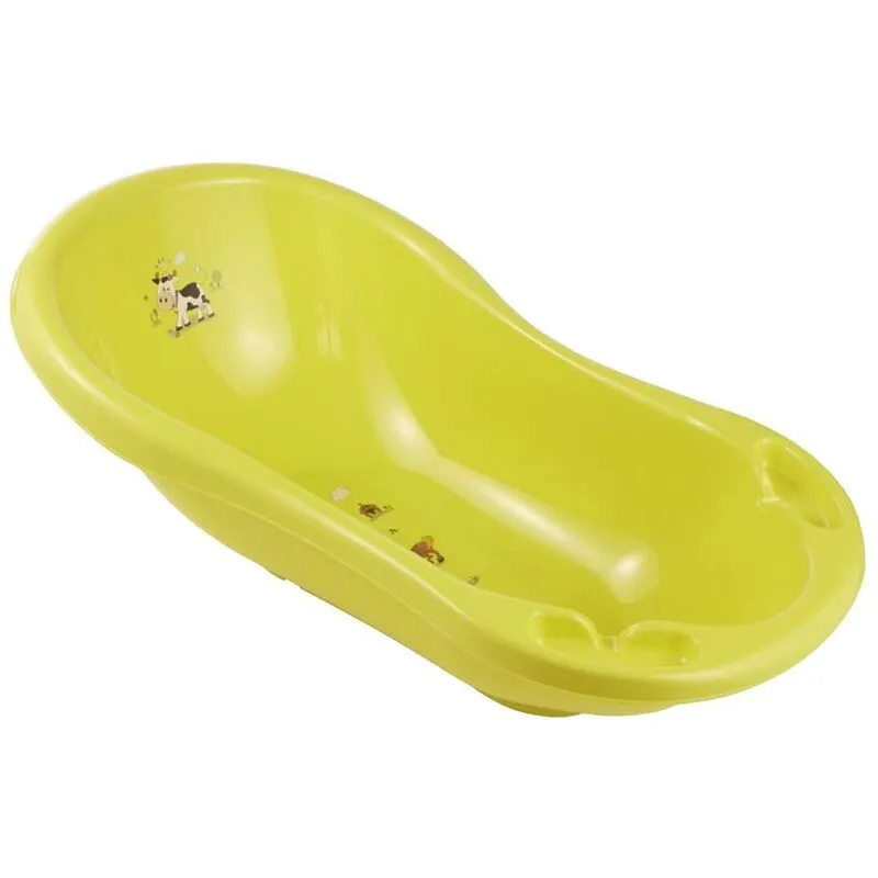 keeeper Vaschetta da Bagno Ergonomica Funny Farm con Tappo, Per Bimbi da 0 a 12 Mesi circa, 84 cm, Maria, Verde