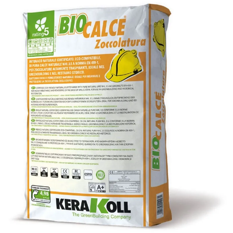 Biocalce zoccolatura intonaco naturale di pura calce 25 kg - Kerakoll