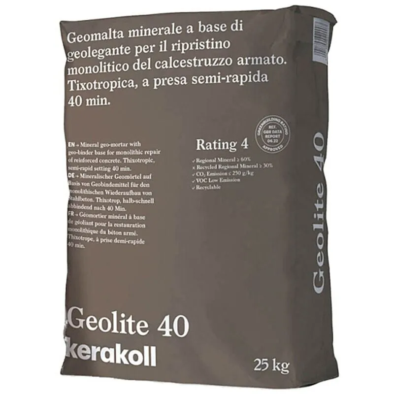 Geolite 40 malta ripristino rasatura protezione calcestruzzo 25KG - Kerakoll