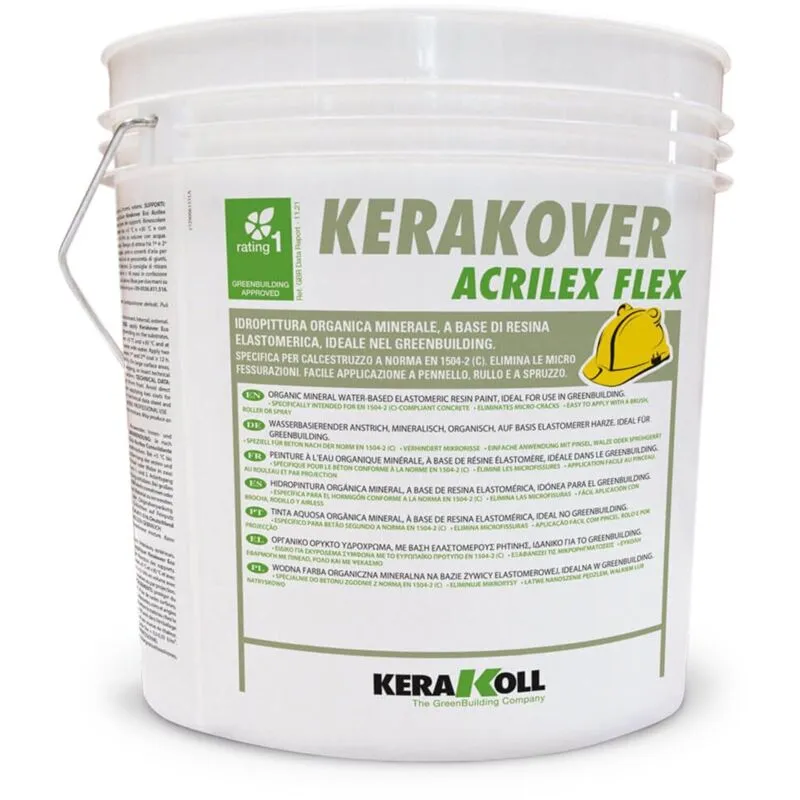 Kerakover acrilex flex pittura organica minerale elastica 14 lt - Bianco - Kerakoll