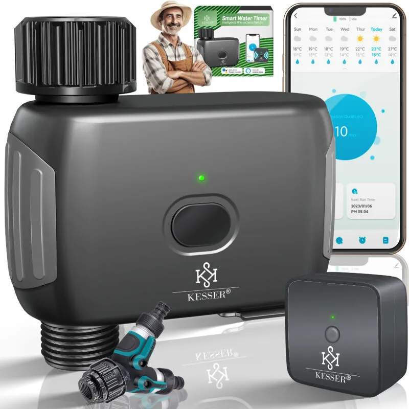 Kesser® Controllo dell'irrigazione con wlan Wifi Computer di irrigazione per giardino e balcone App di irrigazione automatica e controllo vocale