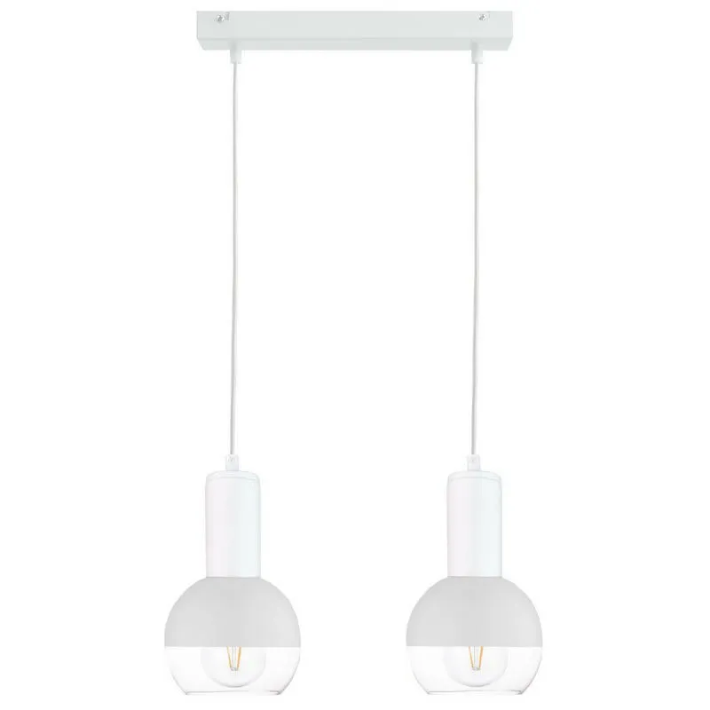 Keter Lighting - 1610 Lampada da soffitto a sospensione Ice Bar bianca, 50 cm, 2x E27