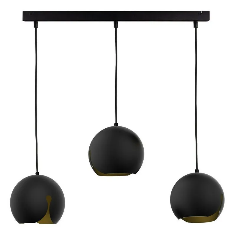 Keter Lighting - 409 Lampada da soffitto a sospensione Malaga Bar nera, 60 cm, 3x E27