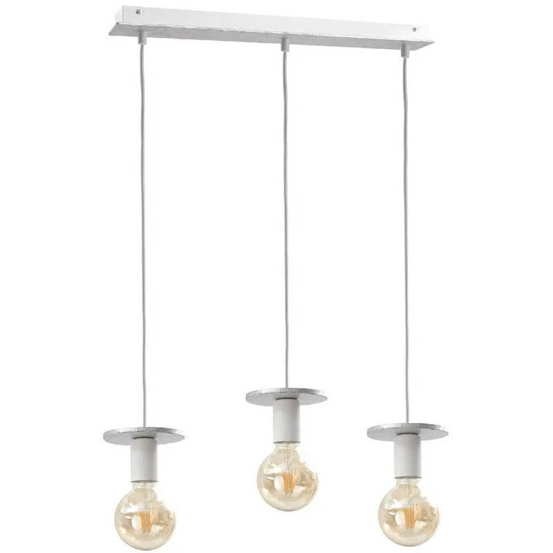Keter Lighting - 428 Lampada da soffitto a sospensione Saturn Bar argento, 60 cm, 3x E27