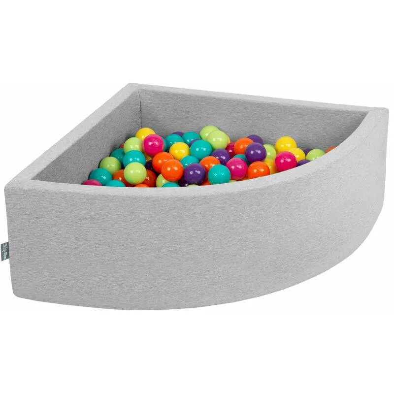 90X30cm/200 Palline Piscina Di Palline Colorate ∅7Cm Per Bambini Quarto Angolare In eu, Grigio Ch:Verde Ch/Giallo/Turch/Aranc/Rosasc/Viola - grigio