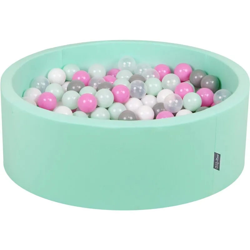 90X30cm/300 Palline ∅ 7CM Piscina Di Palline Colorate Per Bambini Tondo Fabbricato In eu, Menta:Trasparente/Grigio/Bianco/Rosa/Menta