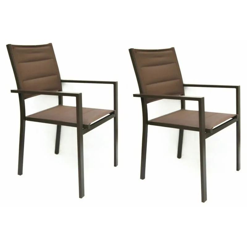 Kit 2 sedia sedie impilabile bar ristorante interno esterno giardino marrone 749