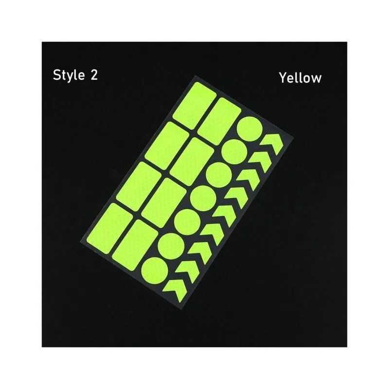 Stickerslab - Kit adesivi rifrangenti alta visibilità per bici, monopattini, scooter, auto e passeggini Colore - Giallo