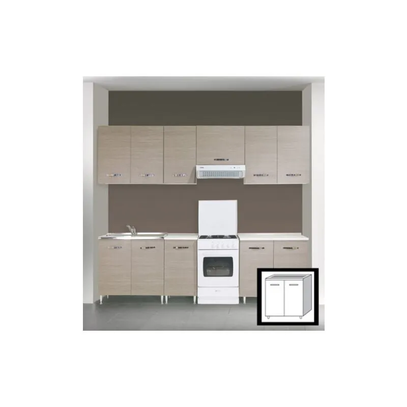 Azur Line - Kit cucina mobile base a 2 ante cm 80x50x85h larice grigio