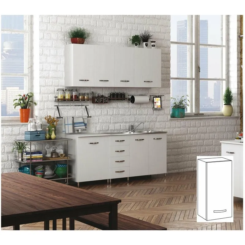 Pensile Mobile Cucina 1 Anta 40x30xh72 cm - Bianco BFP40KIT