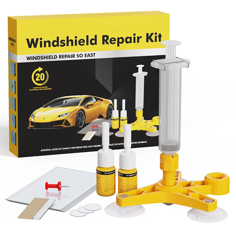 Ugreat - Kit di riparazione per parabrezza per auto - Kit di riparazione per parabrezza con siringhe a pressione per riparare scheggiature del