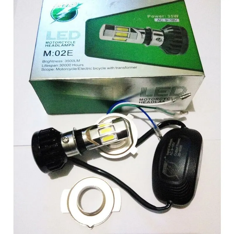 Topolenashop - kit faro led H4 H6 6 led per moto motocicletta 35W M02E 3500LM led driver