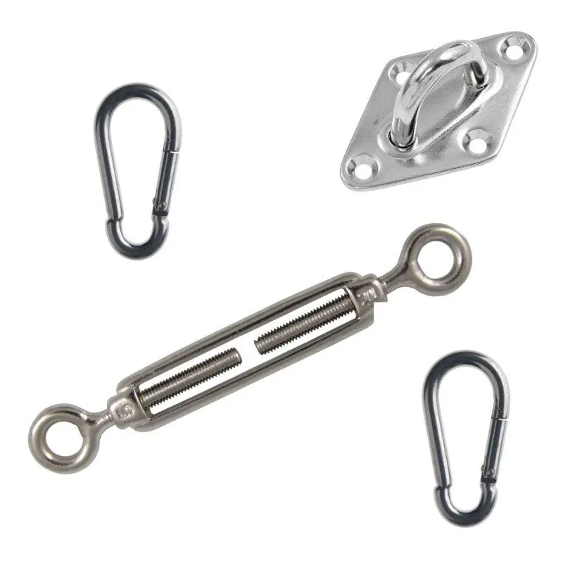 Kit Fissaggio a Muro Per Vele Ombreggianti in acciaio Inox - 6 pz