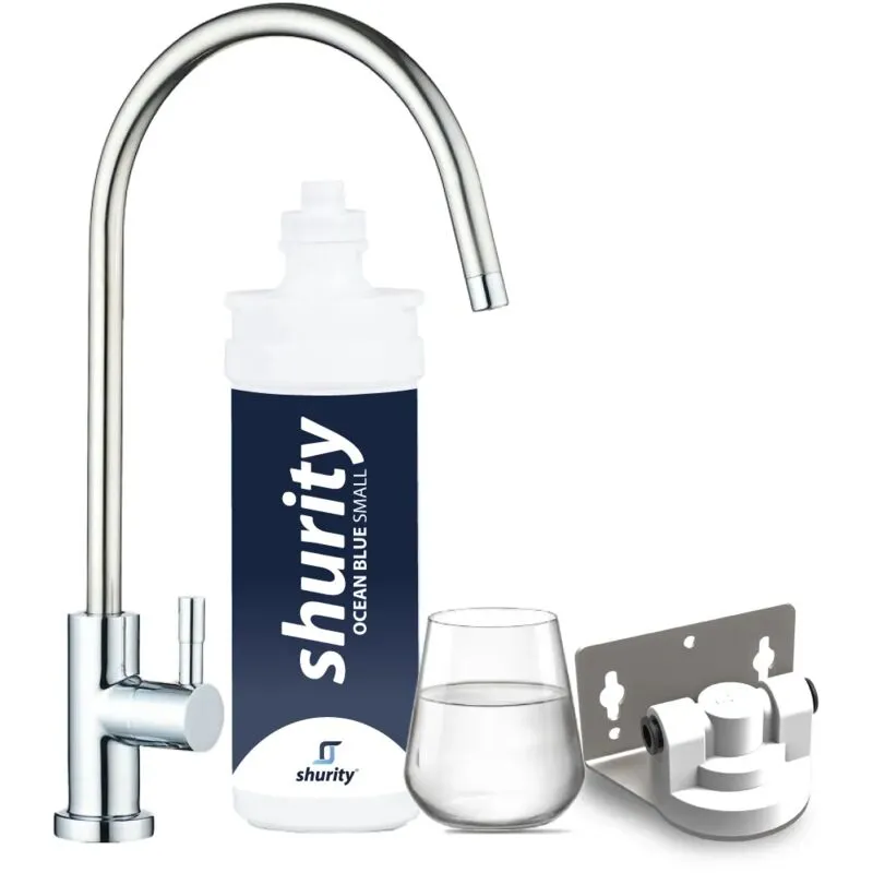 Kit Microfiltrazione acqua con filtro Ocean Blue Small Shurity Con Rubinetto di prelievo 1 via - Acqua Liscia