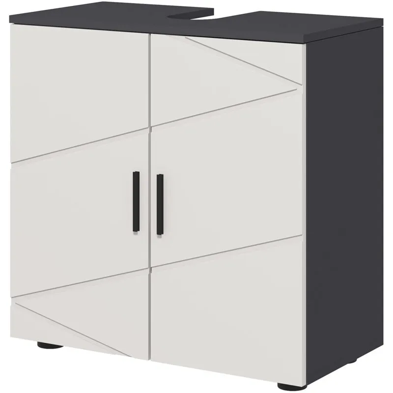 Kleankin - Mobile Bagno Sottolavabo a 2 Ante in Legno 60x30x60cm Grigio