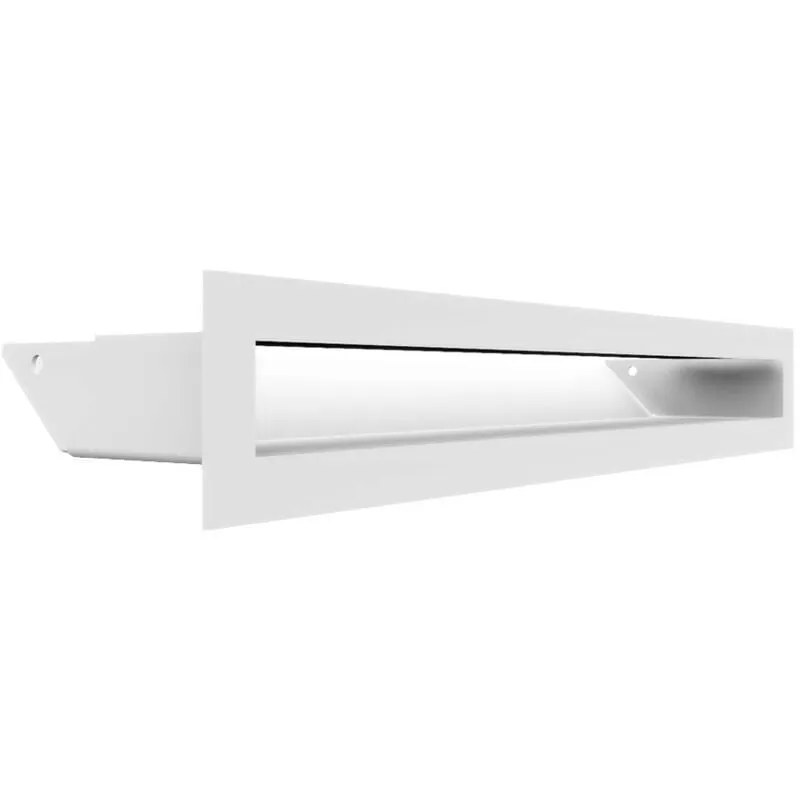 Kratki - griglia di ventilazione air Griglia aria calda 6 x 40 cm Bianco Griglia di scarico per ventilazione camino Presa d'aria con un angolo di 45