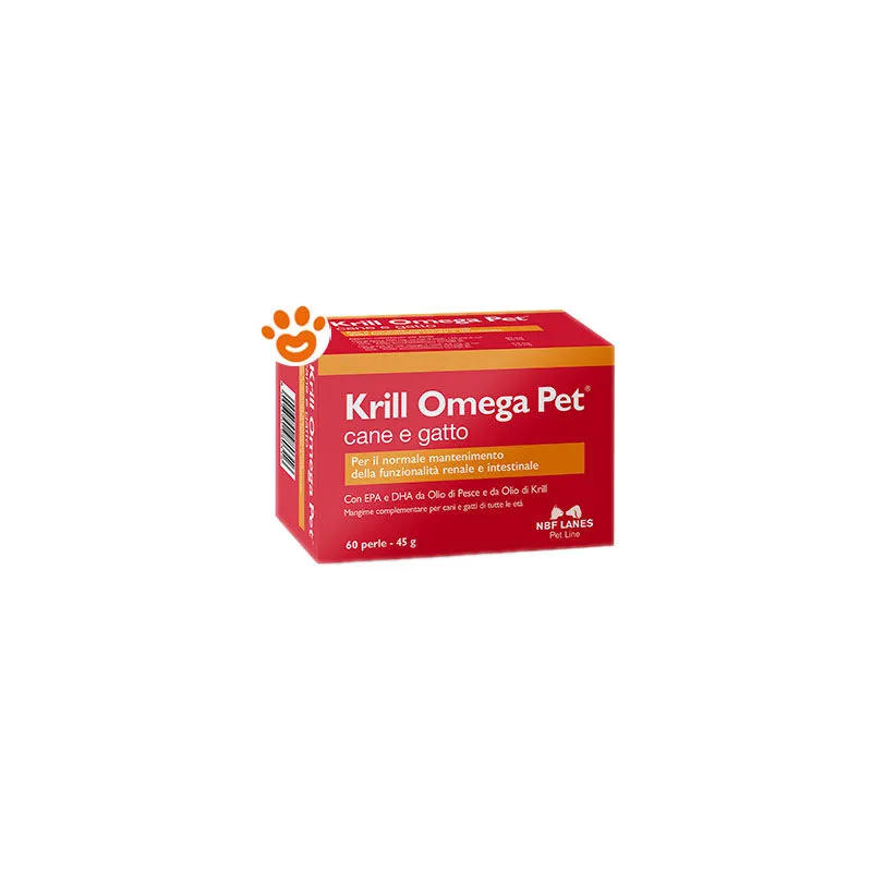 Lanes Dog e Cat Krill Omega Pet - Confezione da 60 Perle - 