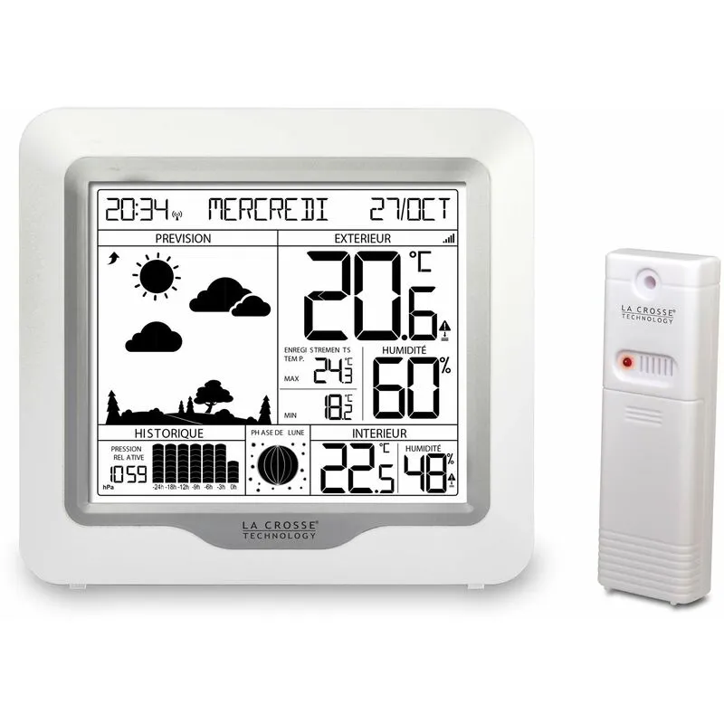 La Crosse Technology - WS6823 Stazione Meteo con Previsioni e Segnale DCF - Bianco