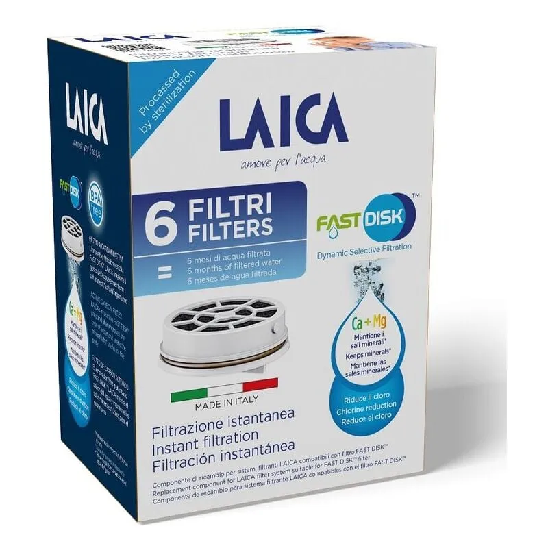 Laica Fast Disk Ricambio filtro per acqua 6 pz